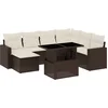 Image de vidaXL - 8-delige - Loungeset - met - kussens - poly - rattan - bruin