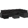 Image de vidaXL - 9-delige - Loungeset - met - kussens - poly - rattan - zwart