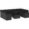 Image de vidaXL - 10-delige - Loungeset - met - kussens - poly - rattan - zwart