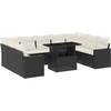 Image de vidaXL - 10-delige - Loungeset - met - kussens - poly - rattan - zwart