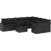 Image de vidaXL - 10-delige - Loungeset - met - kussens - poly - rattan - zwart