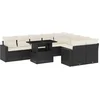 Image de vidaXL - 10-delige - Loungeset - met - kussens - poly - rattan - zwart