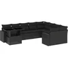 Image de vidaXL - 10-delige - Loungeset - met - kussens - poly - rattan - zwart