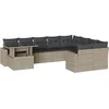 Image de vidaXL - 10-delige - Loungeset - met - kussens - poly - rattan - lichtgrijs