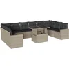 Image de vidaXL - 11-delige - Loungeset - met - kussens - poly - rattan - lichtgrijs
