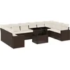 Image de vidaXL - 11-delige - Loungeset - met - kussens - poly - rattan - bruin