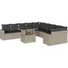 Image de vidaXL - 11-delige - Loungeset - met - kussens - poly - rattan - lichtgrijs