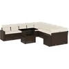 Image de vidaXL - 11-delige - Loungeset - met - kussens - poly - rattan - bruin