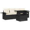 Image de vidaXL - 5-delige - Loungeset - met - kussens - poly - rattan - zwart