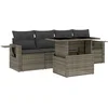 Image de vidaXL - 5-delige - Loungeset - met - kussens - poly - rattan - grijs