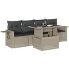 Image de vidaXL - 5-delige - Loungeset - met - kussens - poly - rattan - lichtgrijs