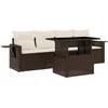 Image de vidaXL - 5-delige - Loungeset - met - kussens - poly - rattan - bruin