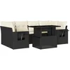 Image de vidaXL - 7-delige - Loungeset - met - kussens - poly - rattan - zwart