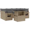 Image de vidaXL - 7-delige - Loungeset - met - kussens - poly - rattan - beige