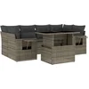 Image de vidaXL - 7-delige - Loungeset - met - kussens - poly - rattan - grijs