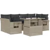 Image de vidaXL - 7-delige - Loungeset - met - kussens - poly - rattan - lichtgrijs