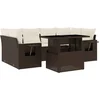 Image de vidaXL - 7-delige - Loungeset - met - kussens - poly - rattan - bruin