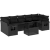 Image de vidaXL - 8-delige - Loungeset - met - kussens - poly - rattan - zwart