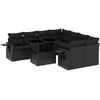 Image de vidaXL - 9-delige - Loungeset - met - kussens - poly - rattan - zwart