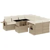 Image de vidaXL - 9-delige - Loungeset - met - kussens - poly - rattan - beige