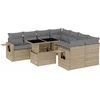 Image de vidaXL - 9-delige - Loungeset - met - kussens - poly - rattan - beige