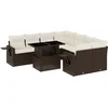 Image de vidaXL - 9-delige - Loungeset - met - kussens - poly - rattan - bruin