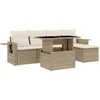 Image de vidaXL - 6-delige - Loungeset - met - kussens - poly - rattan - beige