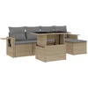 Image de vidaXL - 6-delige - Loungeset - met - kussens - poly - rattan - beige