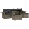 Image de vidaXL - 6-delige - Loungeset - met - kussens - poly - rattan - grijs