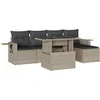 Image de vidaXL - 6-delige - Loungeset - met - kussens - poly - rattan - lichtgrijs