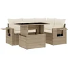 Image de vidaXL - 5-delige - Loungeset - met - kussens - poly - rattan - beige