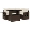 Image de vidaXL - 5-delige - Loungeset - met - kussens - poly - rattan - bruin