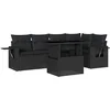 Image de vidaXL - 6-delige - Loungeset - met - kussens - poly - rattan - zwart