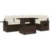 Image de vidaXL - 6-delige - Loungeset - met - kussens - poly - rattan - bruin