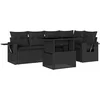 Image de vidaXL - 6-delige - Loungeset - met - kussens - poly - rattan - zwart