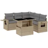 Image de vidaXL - 6-delige - Loungeset - met - kussens - poly - rattan - beige
