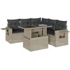 Image de vidaXL - 6-delige - Loungeset - met - kussens - poly - rattan - lichtgrijs