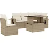 Image de vidaXL - 6-delige - Loungeset - met - kussens - poly - rattan - beige