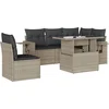 Image de vidaXL - 6-delige - Loungeset - met - kussens - poly - rattan - lichtgrijs