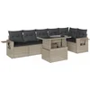Image de vidaXL - 7-delige - Loungeset - met - kussens - poly - rattan - lichtgrijs