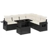 Image de vidaXL - 7-delige - Loungeset - met - kussens - poly - rattan - zwart