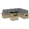 Image de vidaXL - 7-delige - Loungeset - met - kussens - poly - rattan - beige