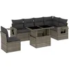 Image de vidaXL - 7-delige - Loungeset - met - kussens - poly - rattan - grijs