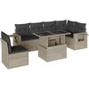 Image de vidaXL - 7-delige - Loungeset - met - kussens - poly - rattan - lichtgrijs