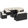 Image de vidaXL - 9-delige - Loungeset - met - kussens - poly - rattan - zwart
