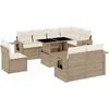 Image de vidaXL - 9-delige - Loungeset - met - kussens - poly - rattan - beige
