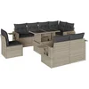 Image de vidaXL - 9-delige - Loungeset - met - kussens - poly - rattan - lichtgrijs