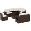 Image de vidaXL - 9-delige - Loungeset - met - kussens - poly - rattan - bruin