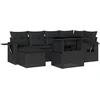 Image de vidaXL - 7-delige - Loungeset - met - kussens - poly - rattan - zwart