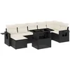 Image de vidaXL - 8-delige - Loungeset - met - kussens - poly - rattan - zwart